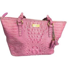 Brahmin Medium Asher Pink Melbourne Leather Handbag - Preowned